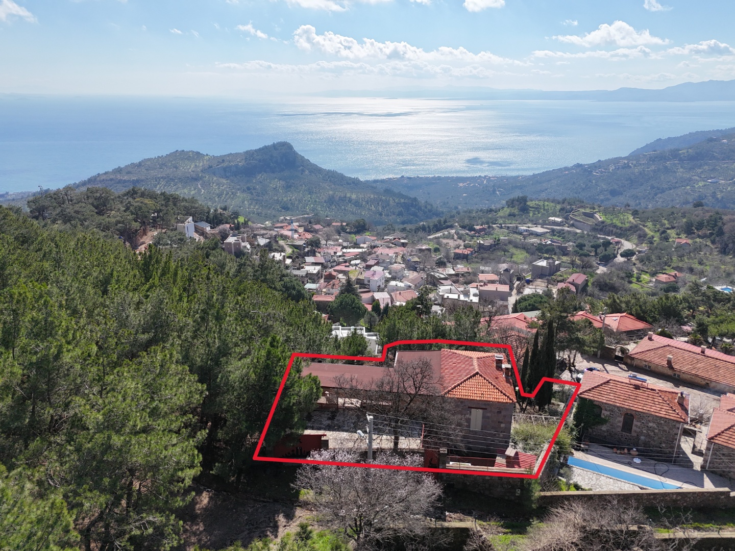 ÖNÜ KAPANMAZ PANORAMİK DENİZ & MİDİLLİ MANZARALI TAŞ VİLLA - ÇANAKKALE AYVACIK KAYALAR KÖYÜ - undefined undefined
