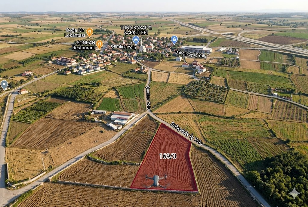 EDİRNE KEŞAN BAHÇEKÖY'DE 6.909 m² MÜSTAKİL TAPULU, KADASTRO YOLUNA CEPHELİ TARLA - EDİRNE KEŞAN BAHÇEKÖY KÖYÜ - undefined undefined