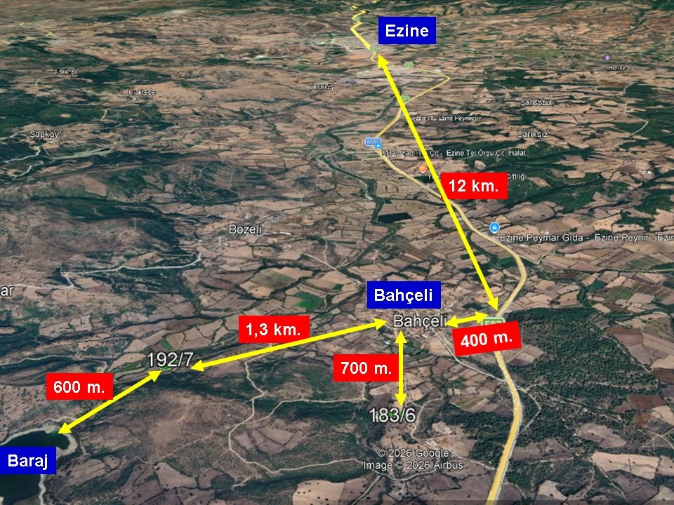 ÇANAKKALE, EZİNE, BAHÇELİ KÖYÜ'NDE BARAJA YAKIN, SULU TARIM VEYA ÇİFTLİK İÇİN UYGUN, KADASTRAL YOLU OLAN TARLA - ÇANAKKALE EZİNE BAHÇELİ KÖYÜ - undefined undefined - Thumbnail
