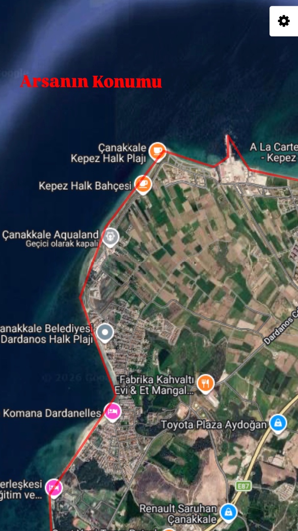 ÇANAKKALE KEPEZ-DARDANOS SAHİL HATTINDA SATILIK ARSA - ÇANAKKALE MERKEZ KEPEZ BELDESİ, CUMHURİYET MAHALLESİ - undefined undefined - Thumbnail