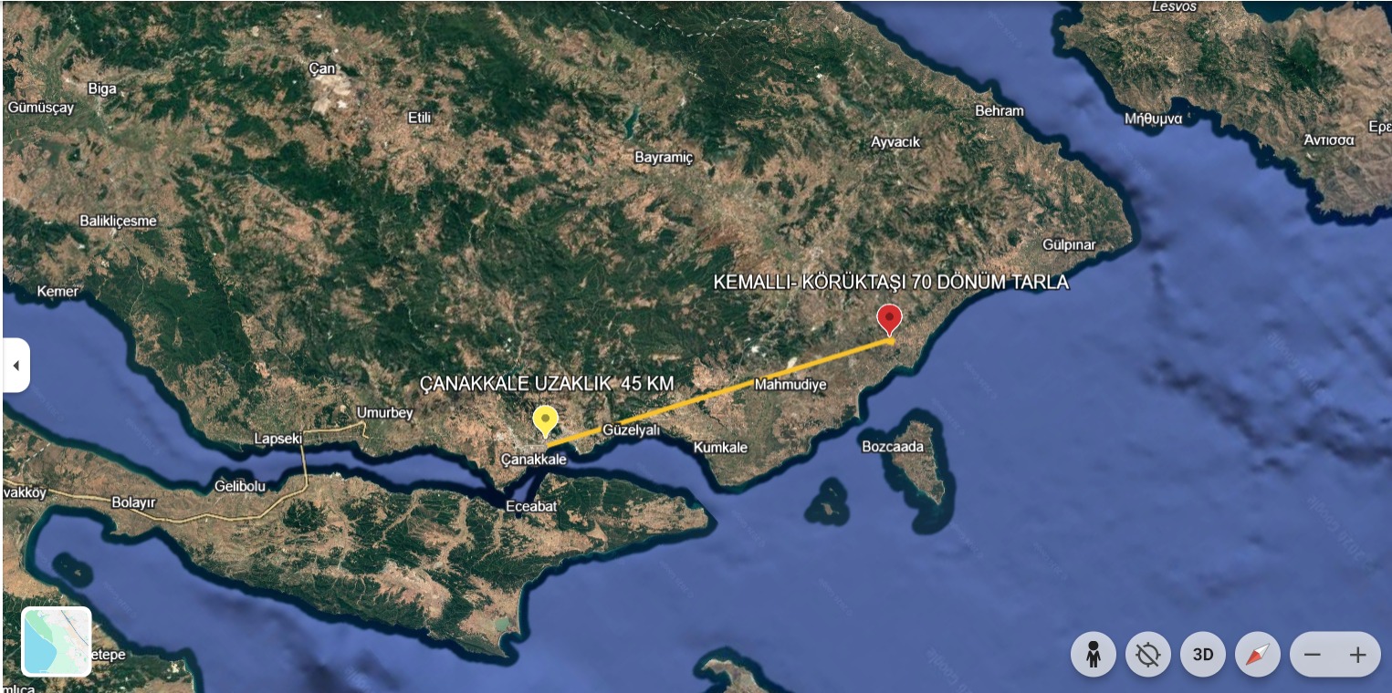 ÇANAKKALE  EZİNEDE DENİZE YAKIN 70 DÖNÜME YAKIN  KOMPLE SATILIK TARLA - ÇANAKKALE EZİNE KEMALLI KÖYÜ - undefined undefined - Thumbnail