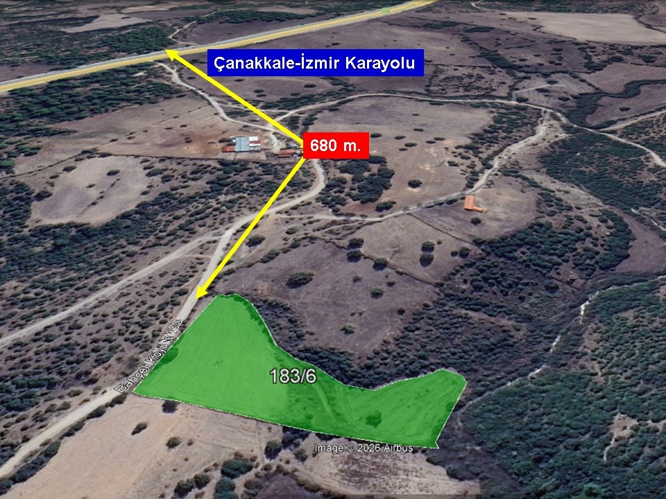 ÇANAKKALE EZİNE BAHÇELİ KÖYÜ'NDE ANA YOLA YAKIN, TARIM VEYA ÇİFTLİK İÇİN UYGUN KADASTRAL YOLU OLAN TARLA - ÇANAKKALE EZİNE BAHÇELİ KÖYÜ - undefined undefined - Thumbnail