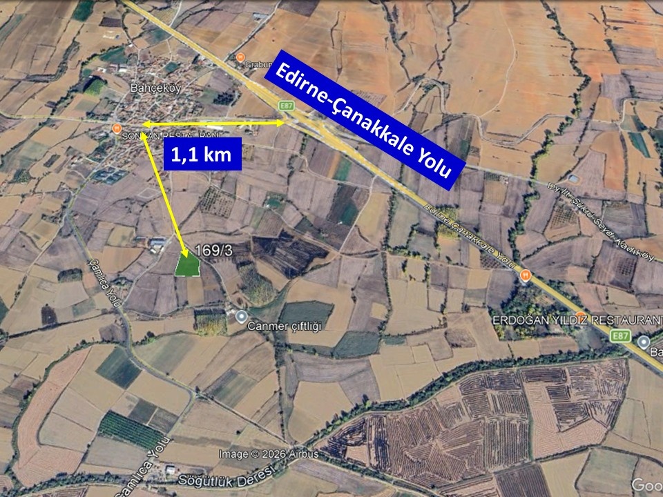 EDİRNE KEŞAN BAHÇEKÖY'DE 6.909 m² MÜSTAKİL TAPULU, KADASTRO YOLUNA CEPHELİ TARLA - EDİRNE KEŞAN BAHÇEKÖY KÖYÜ - undefined undefined - Thumbnail