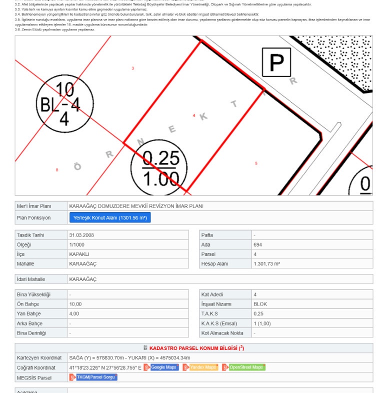 Tekirdağ Kapaklı Karaağaç 1302 m2 Konut İmarlı Satılık Arsa - TEKİRDAĞ KAPAKLI KARAAĞAÇ MAHALLESİ - undefined undefined - Thumbnail