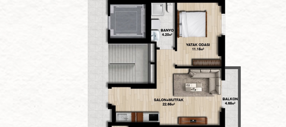 FS KALE 3 EVLERİNDE ARA KAT SIFIR SATILIK LÜKS 1+1 DAİRE ! - ÇANAKKALE MERKEZ ARSLANCA KÖYÜ - undefined undefined - Thumbnail