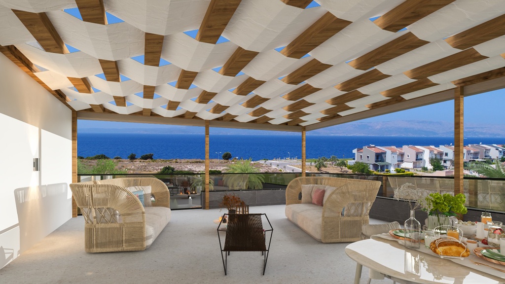 ÇEŞME AYASARANDA DENİZ MANZARALI GENİŞ TERASLI 2+1