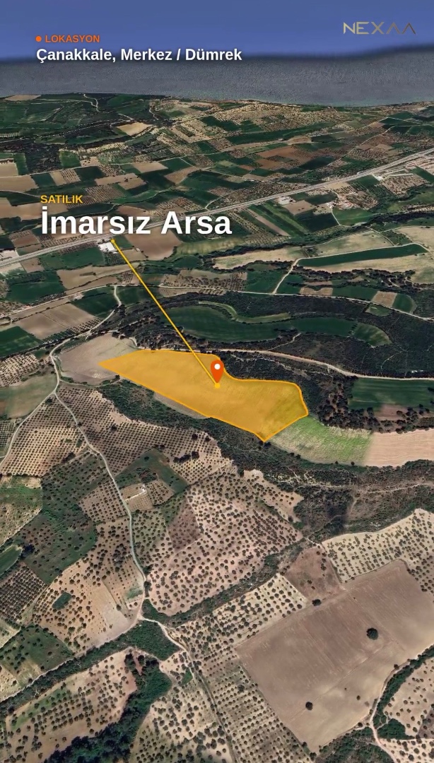 Çanakkale Merkez Dümrek Köyün de 113631 m2 Satılık Tarla